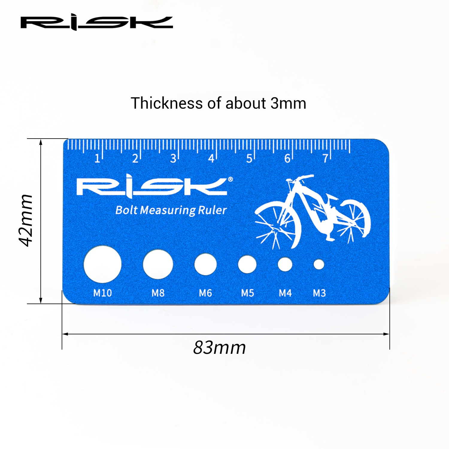 RISK Parts Screw Measurement Caliper Aluminum Alloy Caliper Bolt Gauge Measurement Too Titanium Alloy Screw Specification Gauge RL232