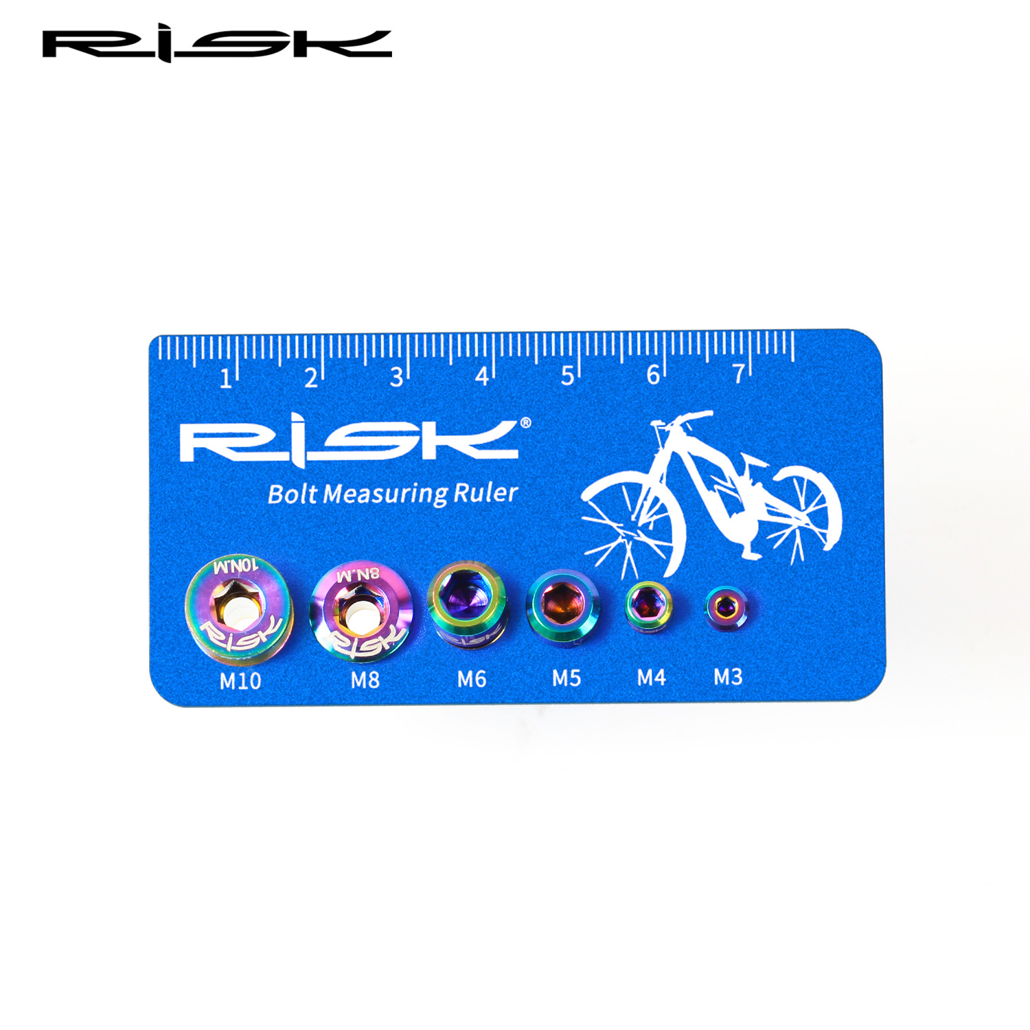 RISK Parts Screw Measurement Caliper Aluminum Alloy Caliper Bolt Gauge Measurement Too Titanium Alloy Screw Specification Gauge RL232