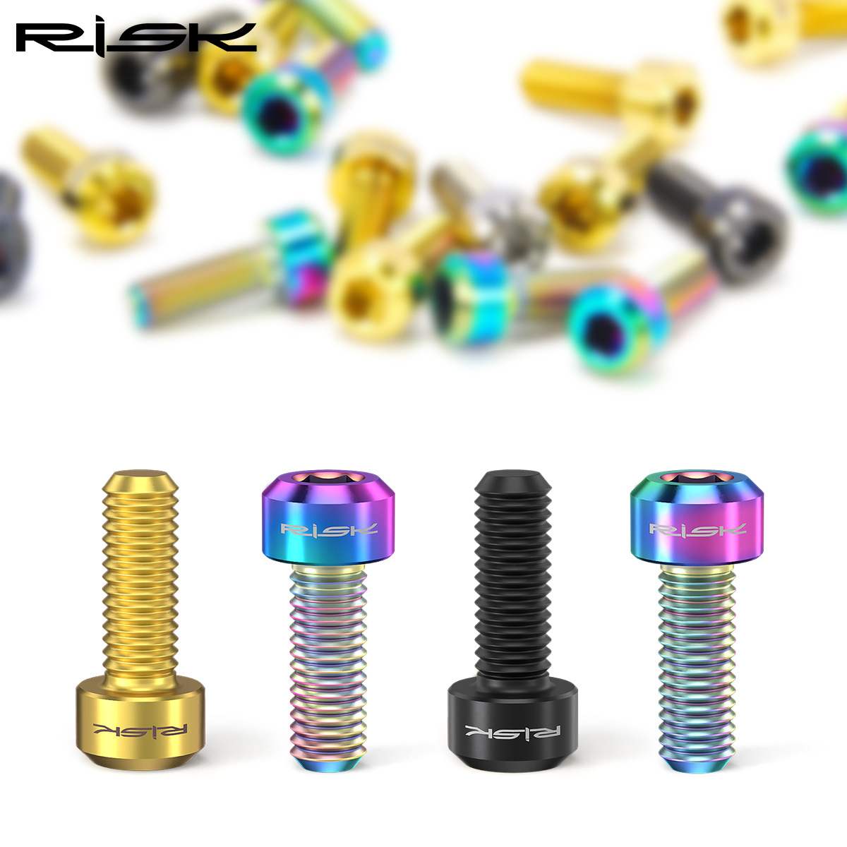 RISK Parts M5x14mm Mountain Bike Derailleur Lever Fixing Titanium Alloy Colorful Screws RT016