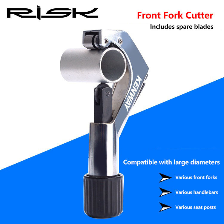 RISK Parts Road and Mountain Bike Fork Steerer Tube Cutter Tool with Spare Blades (Set of Four) DT-101