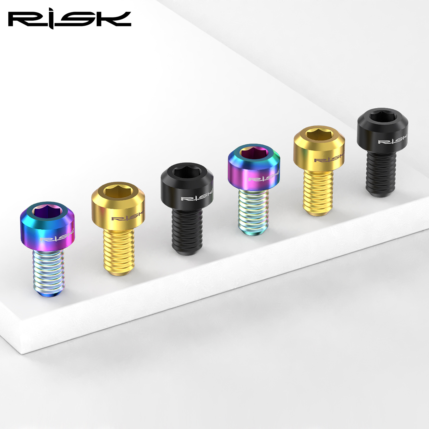 RISK Parts M5x9mm Mountain and Road Bike Front and Rear Derailleur Cable Adjusting Titanium Alloy Colorful Screws RT012