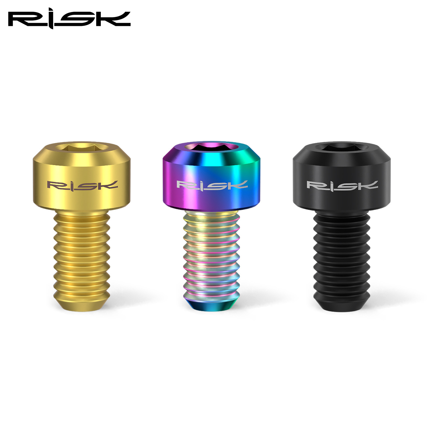 RISK Parts M5x9mm Mountain and Road Bike Front and Rear Derailleur Cable Adjusting Titanium Alloy Colorful Screws RT012