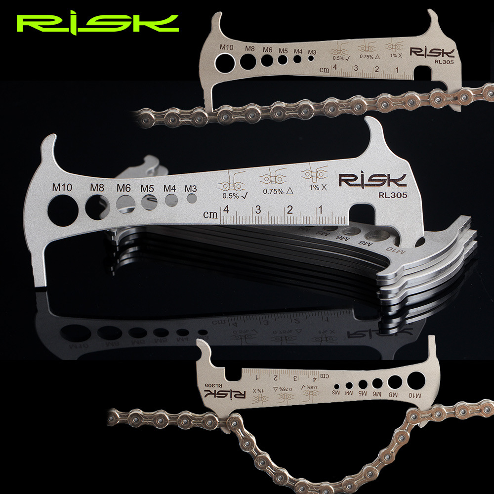 RISK Parts Mountain Bike Chain Measuring Tool Chain Gauge Caliper Bicycle Chain Wear Inspection Tool RL305