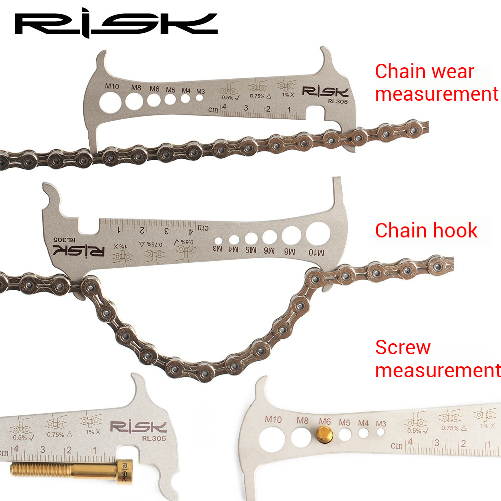 RISK Parts Mountain Bike Chain Measuring Tool Chain Gauge Caliper Bicycle Chain Wear Inspection Tool RL305