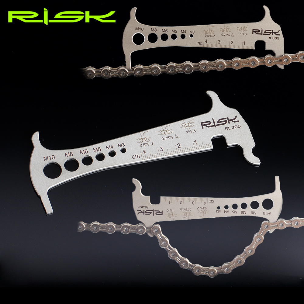 RISK Parts Mountain Bike Chain Measuring Tool Chain Gauge Caliper Bicycle Chain Wear Inspection Tool RL305