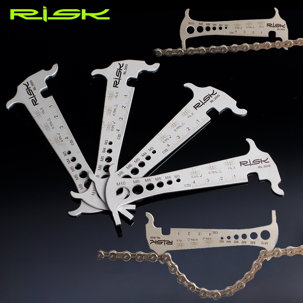 RISK Parts Mountain Bike Chain Measuring Tool Chain Gauge Caliper Bicycle Chain Wear Inspection Tool RL305