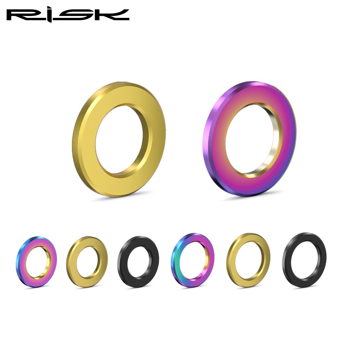RISK Parts Titanium Alloy M5/6mm Screw Washers Gold and Colored Flat Washers for Mountain Bikes RT010/011