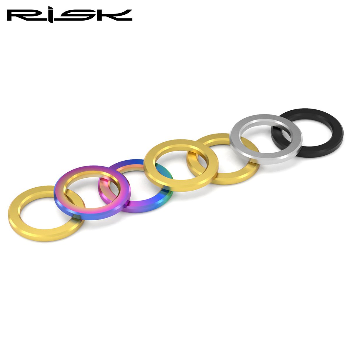 RISK Parts Titanium Alloy M5/6mm Screw Washers Gold and Colored Flat Washers for Mountain Bikes RT010/011