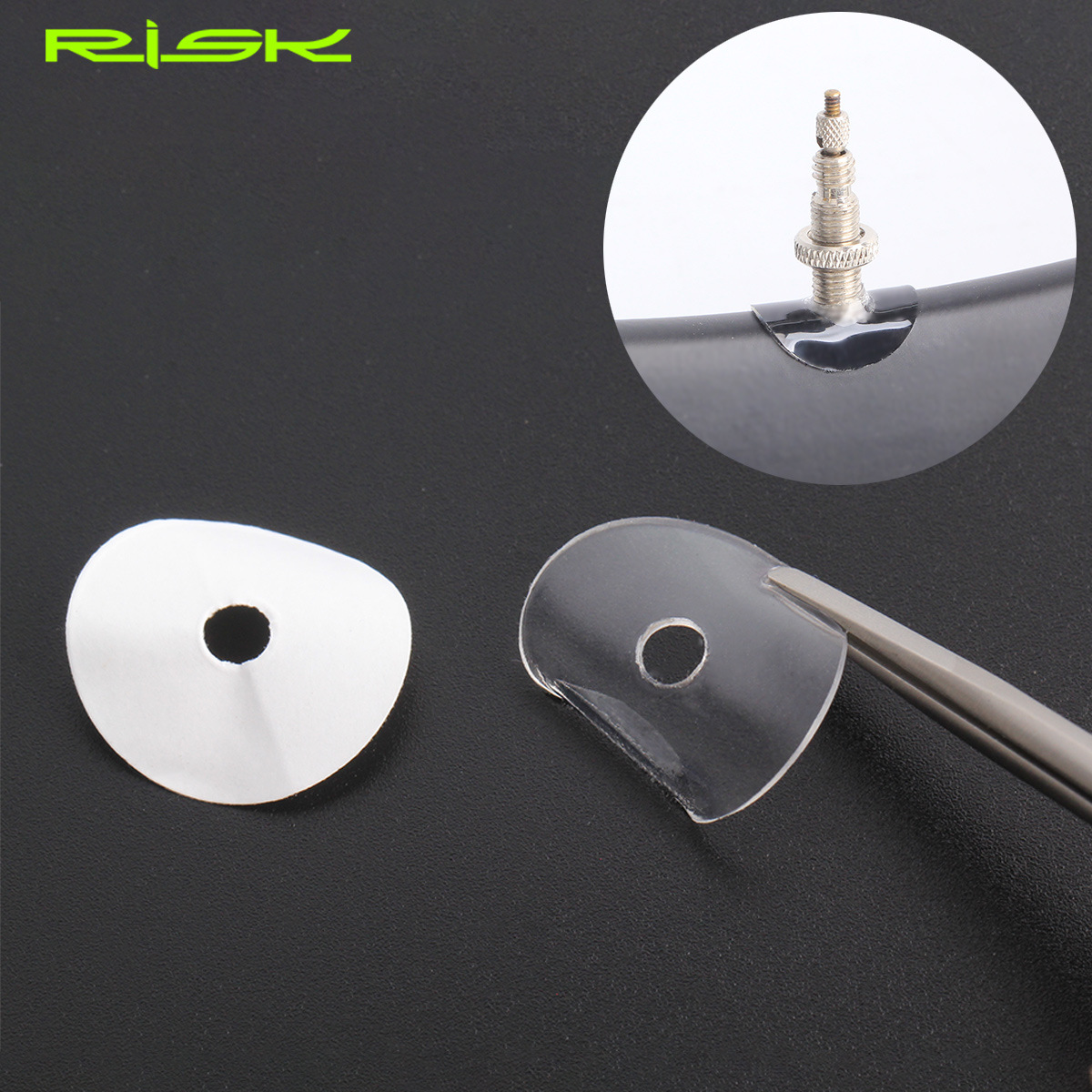 RISK Parts mountain road bike Presta valve stickers valve core stickers adhesive pads for tubeless valve fixation RA121