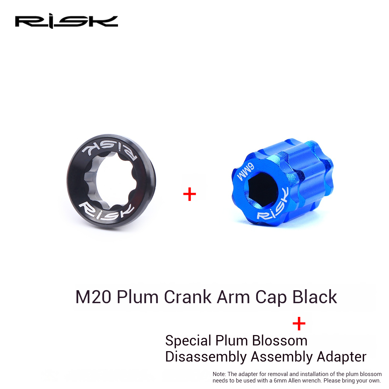 RISK Parts Bicycle Crank Arm Cap Hollow Integrated Chainring for Mountain Bike Aluminum Alloy Crank Screws BB Axle Crank RA123