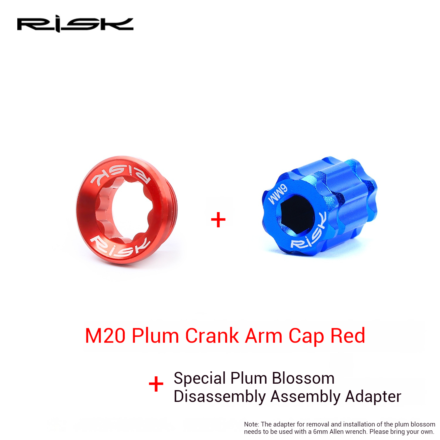 RISK Parts Bicycle Crank Arm Cap Hollow Integrated Chainring for Mountain Bike Aluminum Alloy Crank Screws BB Axle Crank RA123