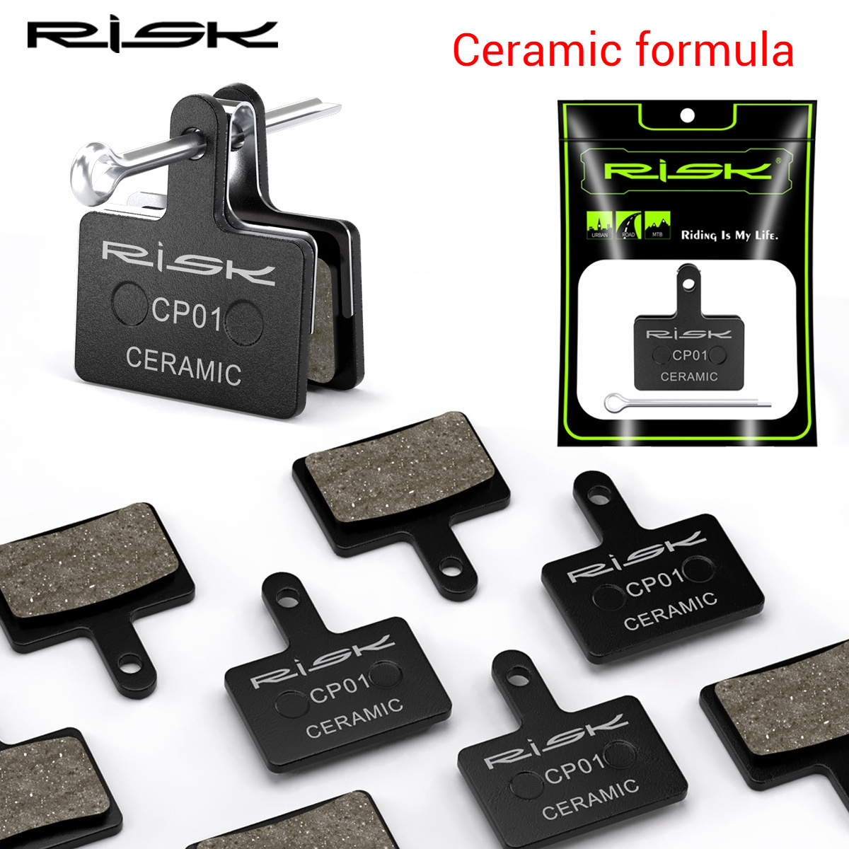 RISK Parts Bicycle Mountain Bike Brake Pads Ceramic Resin Pads/ceramic brake pads Electric Scooter Brake Pads Oil Disc Disc Brake M315 CP01
