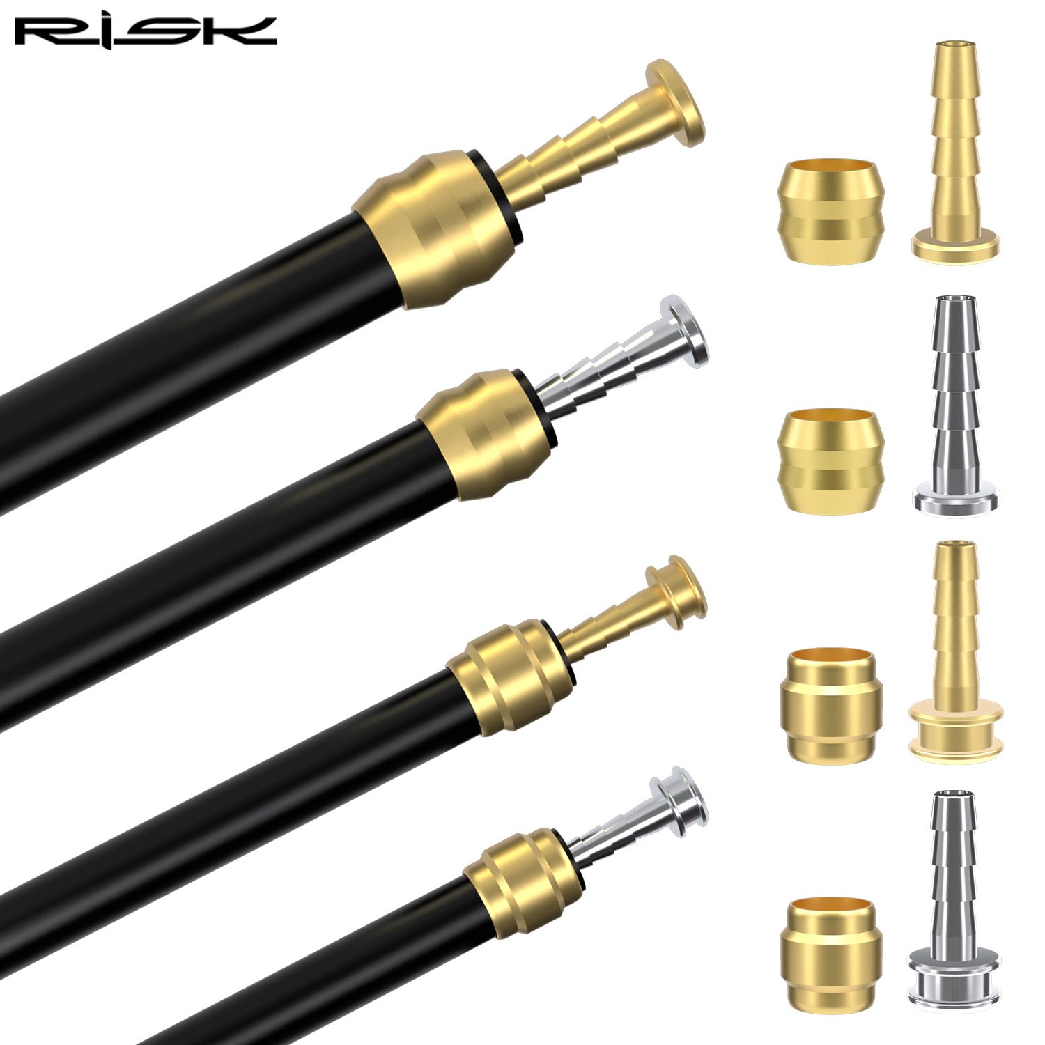 RISK Parts Mountain Bike Hydraulic Disc Brake Oil Pipe Oil Needle T-Head Olive Tightening Screw Copper Bushing BH59/BH90