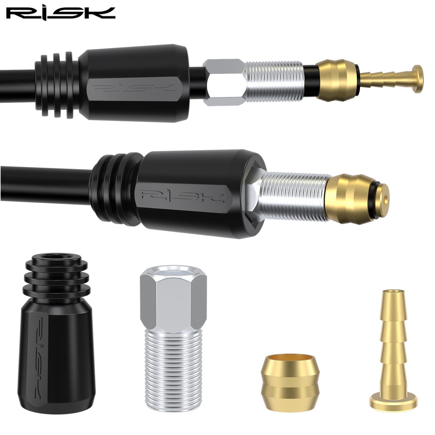 RISK Parts Mountain Bike Hydraulic Disc Brake Oil Pipe Oil Needle T-Head Olive Tightening Screw Copper Bushing BH59/BH90
