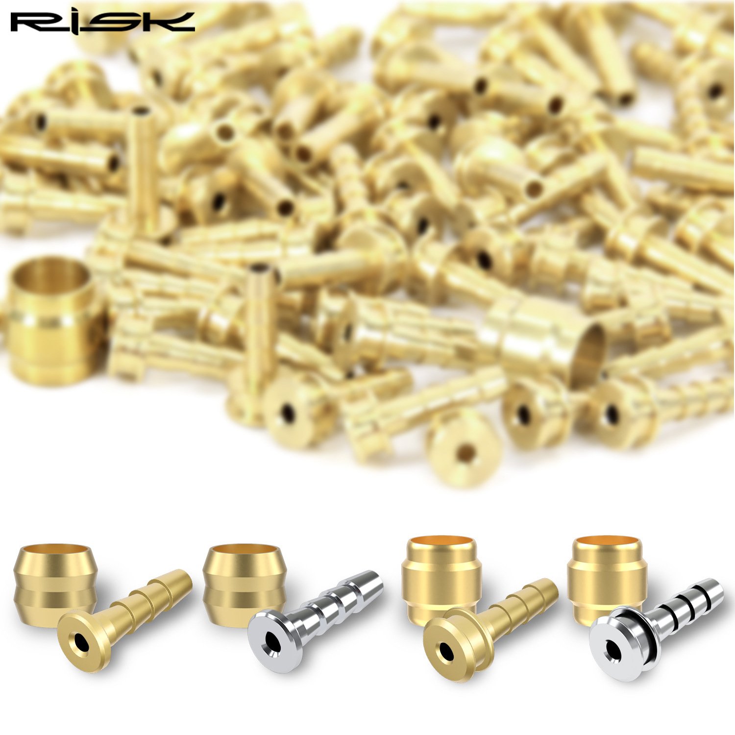 RISK Parts Mountain Bike Hydraulic Disc Brake Oil Pipe Oil Needle T-Head Olive Tightening Screw Copper Bushing BH59/BH90