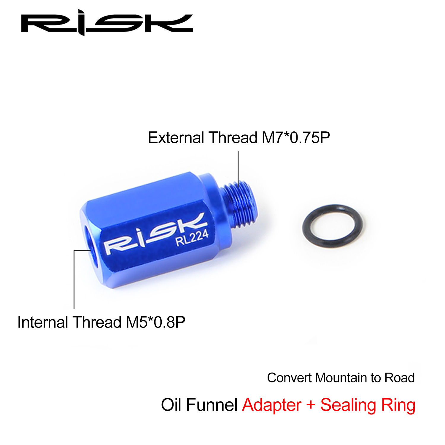 RISK Parts Road/MTB Hydraulic Disc Brake Oil Bleed Converter Funnel Adapter R9120 RL224
