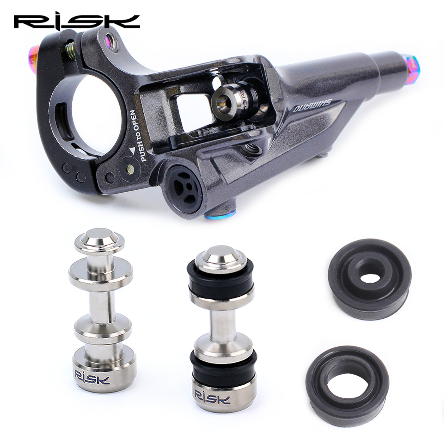 RISK Parts Brake Lever Piston Titanium Alloy XT M8000 SLX M785 Hydraulic Disc Brake Piston Seal Repair Kit RT126