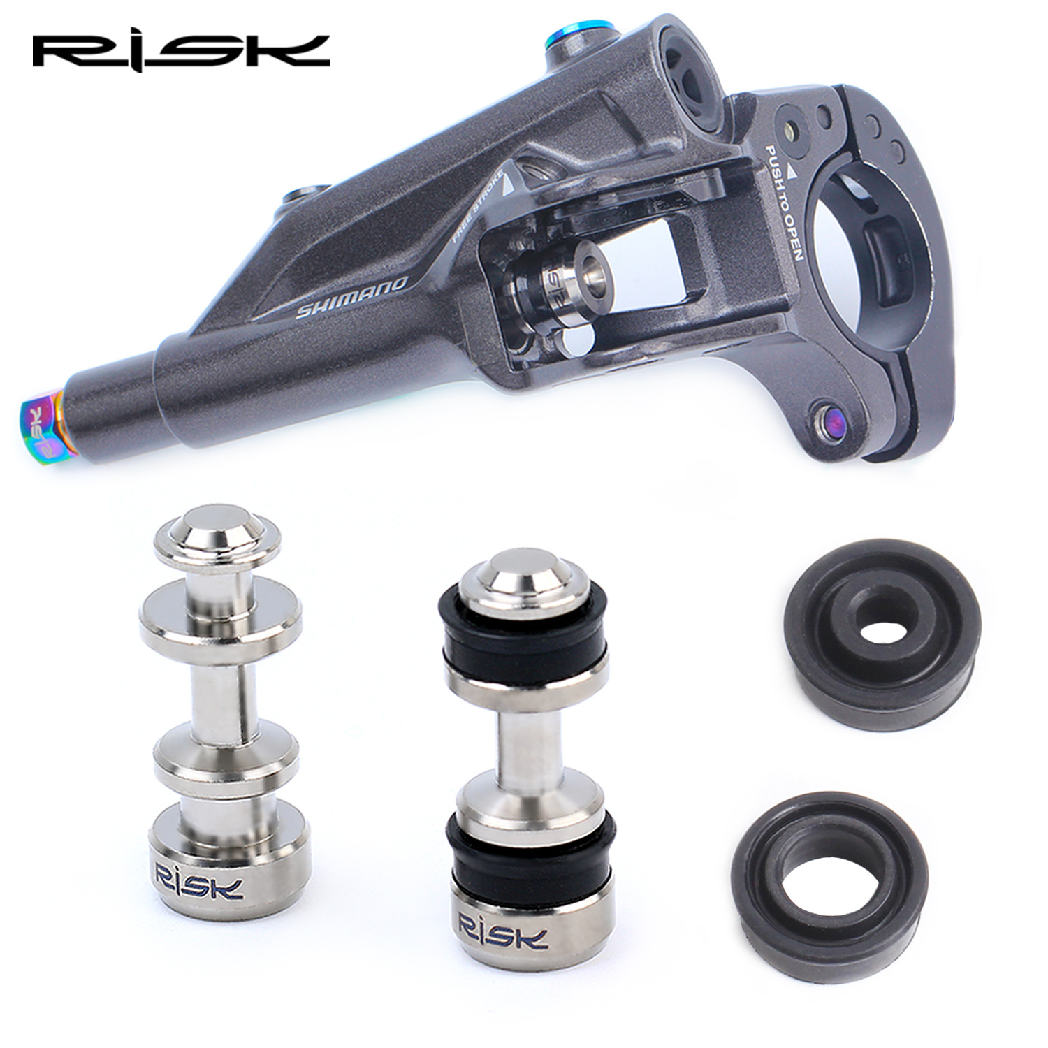 RISK Parts Brake Lever Piston Titanium Alloy XT M8000 SLX M785 Hydraulic Disc Brake Piston Seal Repair Kit RT126