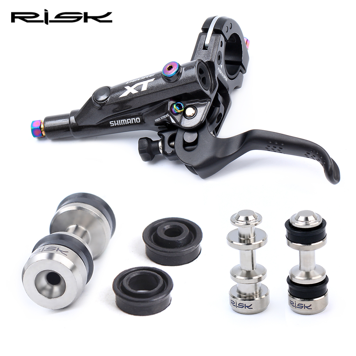 RISK Parts Brake Lever Piston Titanium Alloy XT M8000 SLX M785 Hydraulic Disc Brake Piston Seal Repair Kit RT126