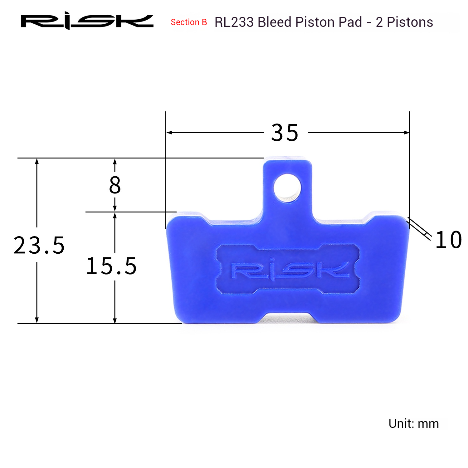 RISK Parts Bicycle Bleed Block Brake Bleed Pad Disc Bleed Pad Spacer Plastic Tool RL233-1 RL233-2