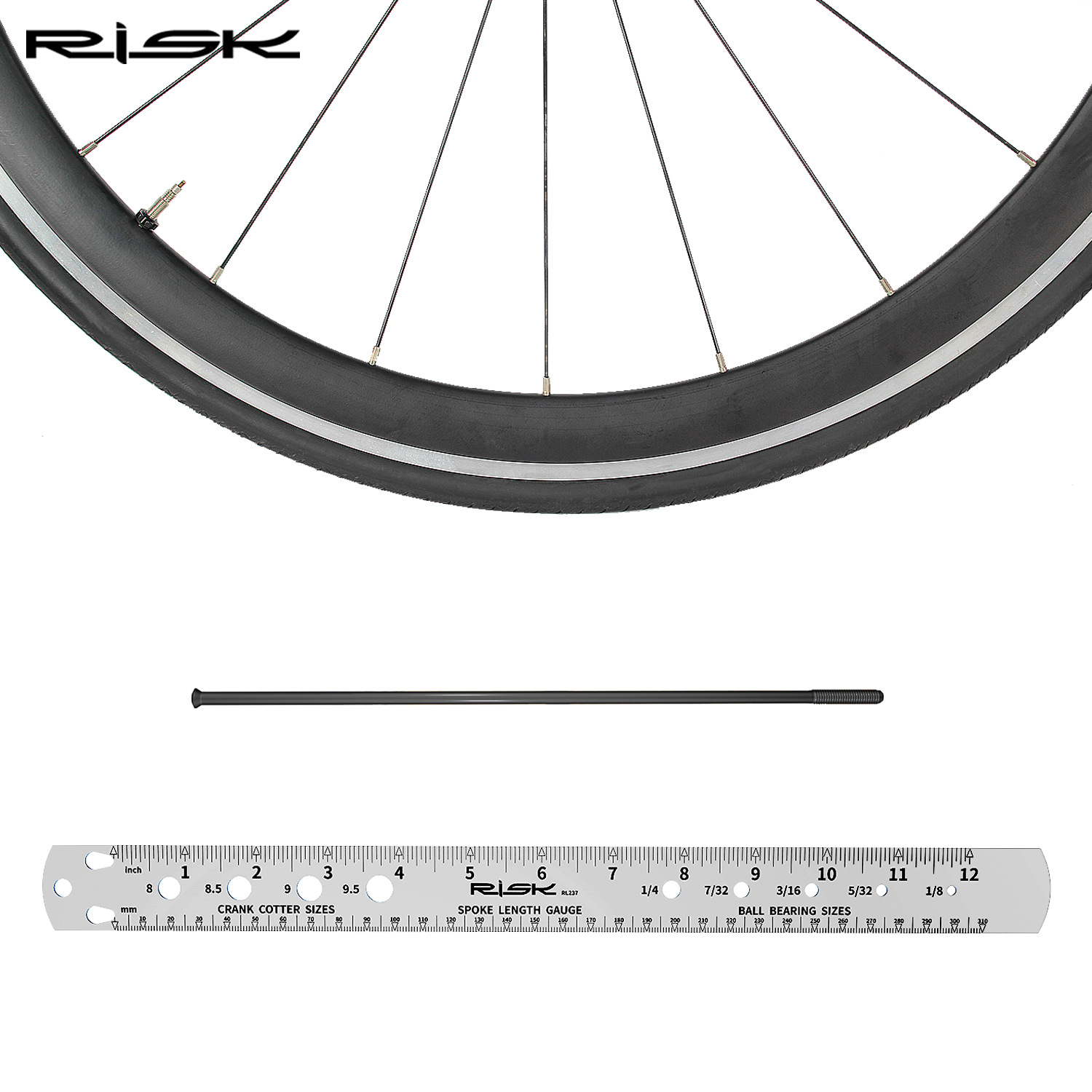 RISK Parts Bicycle Spoke Tool Spoke Length Measurement Gauge Hub Axle Positioning Measurement Tool RL237