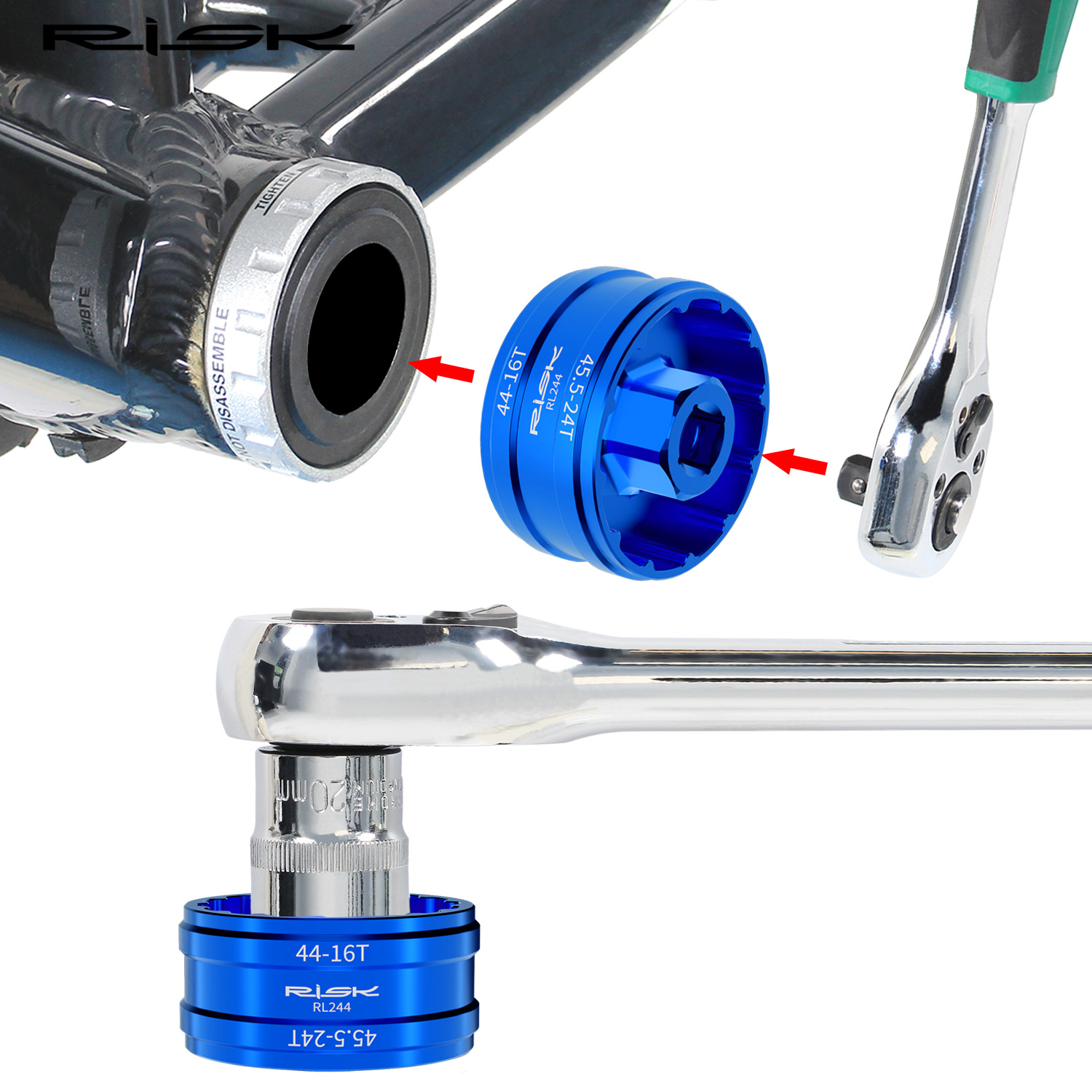 RISK Parts Mountain Road Bicycle Hollow Integrated Bottom Bracket Wrench DUB Crankset Installation and Removal Tool BB52 RL244 RL245 RL246 RL247