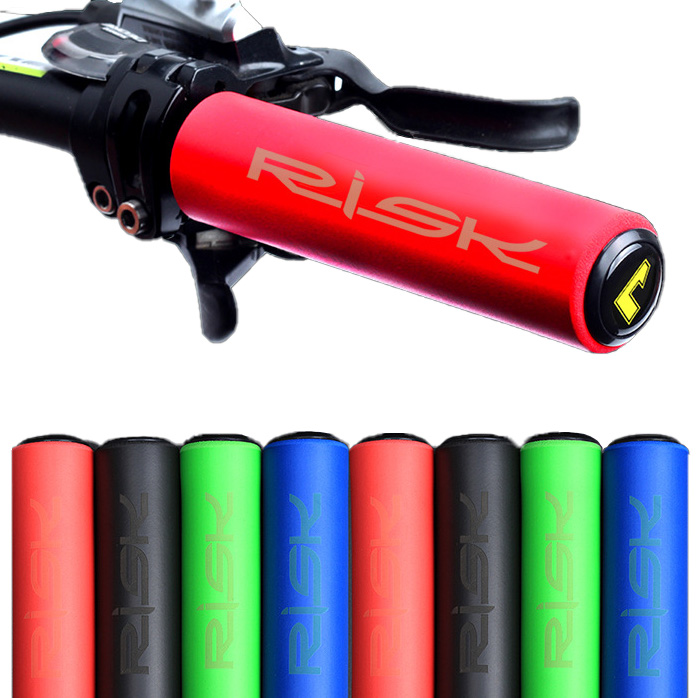 RISK Parts Bicycle Handlebar Foam Grip Shock-Absorbing Foam Grip Mountain Bike Mini Bike Non-Slip Grip with Bar End Plugs