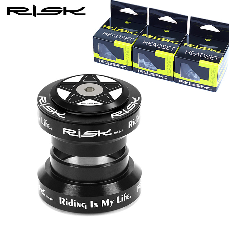 RISK Parts 34mm Straight Tube Headset Bearings Road/Fixed Gear Bike 28.6mm External Headset Fork Assembly DH-341