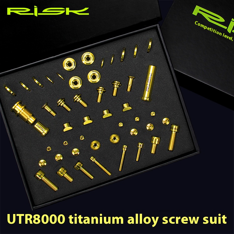 RISK Parts UT R8000 Titanium Screw Kit Road Bike C-Clamp Brake Front Rear Derailleur Screw Set RT105
