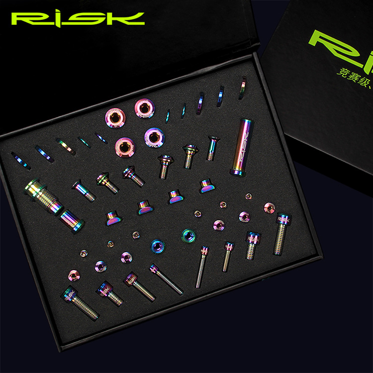 RISK Parts UT R8000 Titanium Screw Kit Road Bike C-Clamp Brake Front Rear Derailleur Screw Set RT105