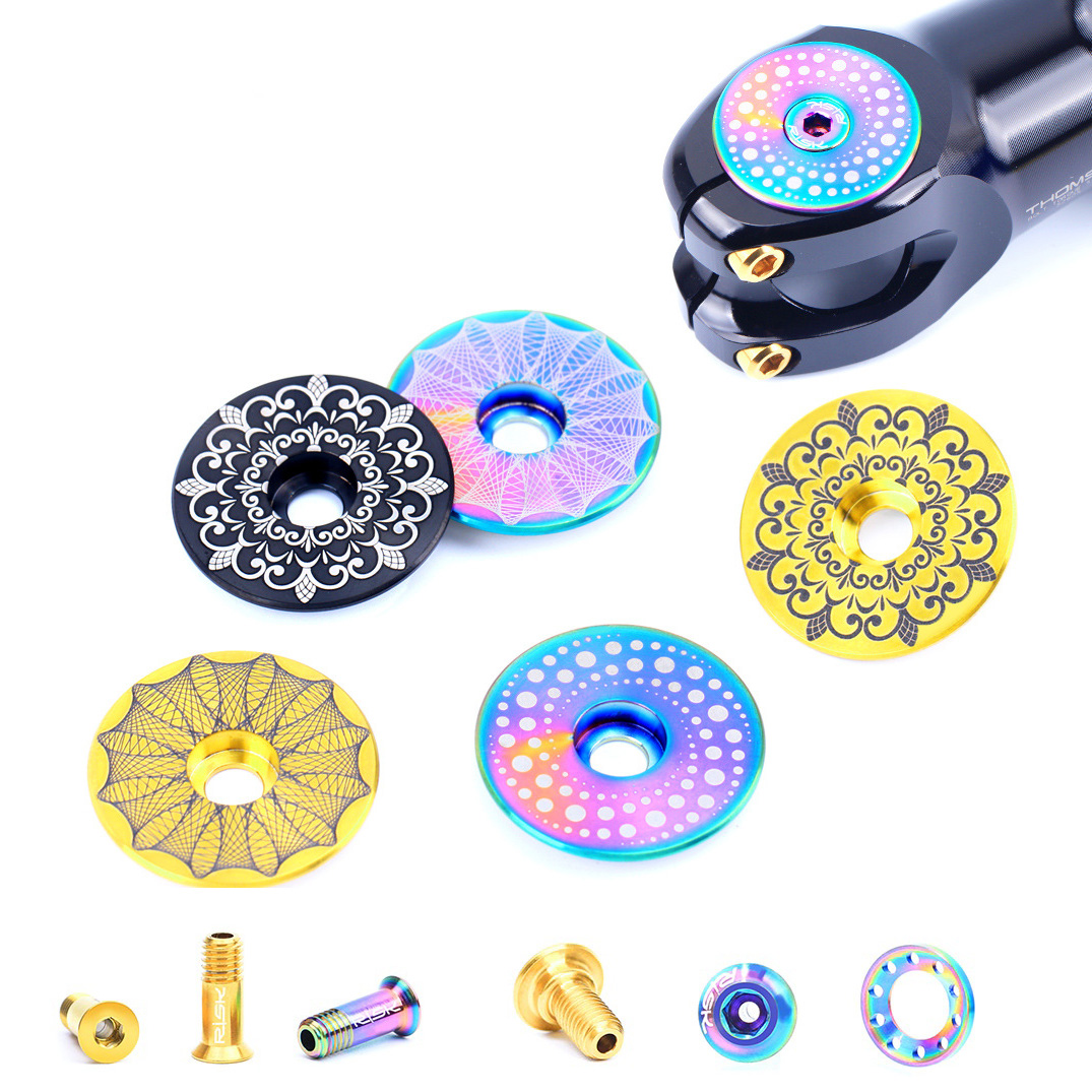 RISK Parts conventional road bike titanium alloy screw set handlebar C clamp brake fixing screw valve cap kit RT107