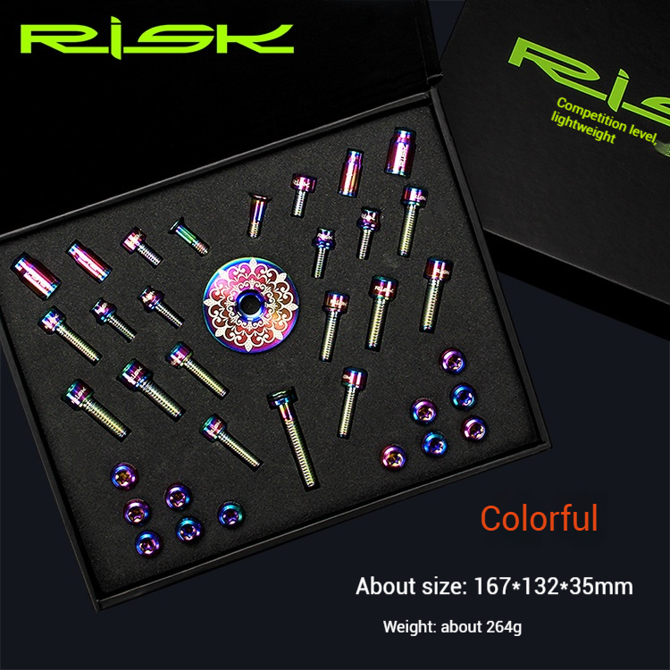 RISK Parts conventional mountain bike accessory titanium alloy screw set valve handlebar disc brake seat disc screws RT106