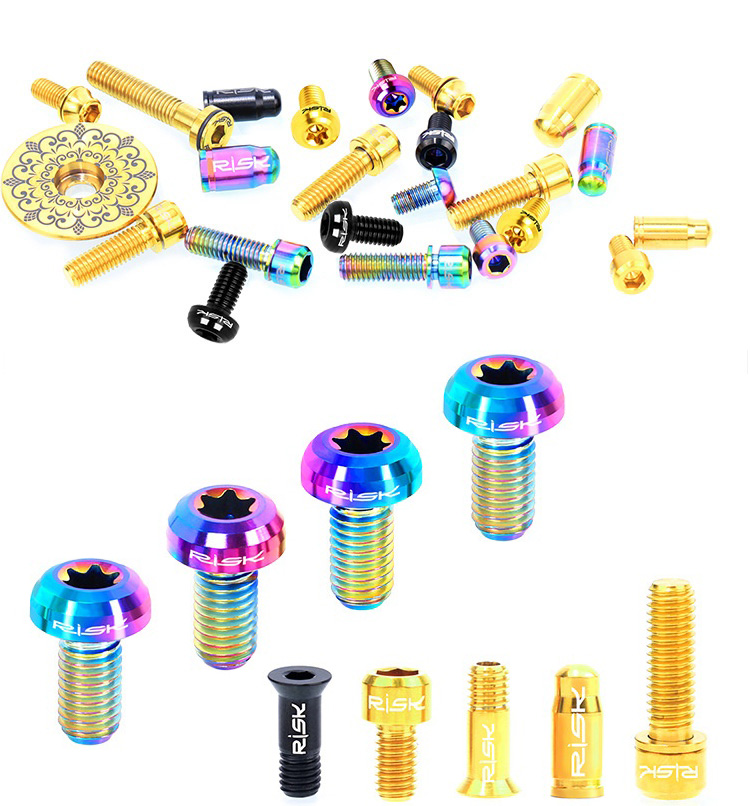 RISK Parts conventional mountain bike accessory titanium alloy screw set valve handlebar disc brake seat disc screws RT106