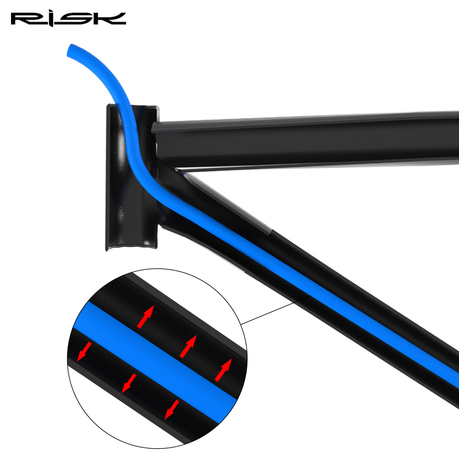 RISK Parts bicycle internal cable routing frame sound-absorbing foam tube mountain bike road bike noise reduction sponge tube protective sleeve RC306