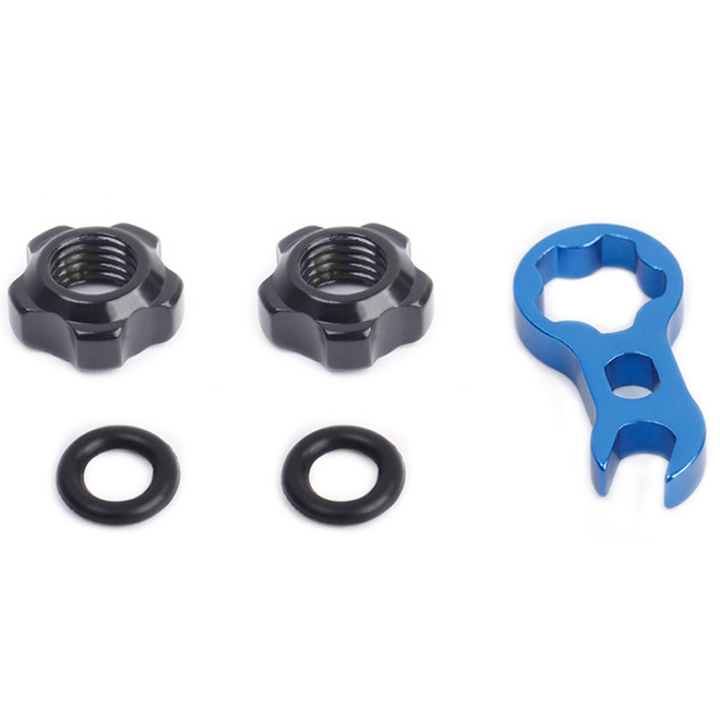 RISK RA111 Aluminum Presta Valve Nuts with O-Rings & Valve Tool