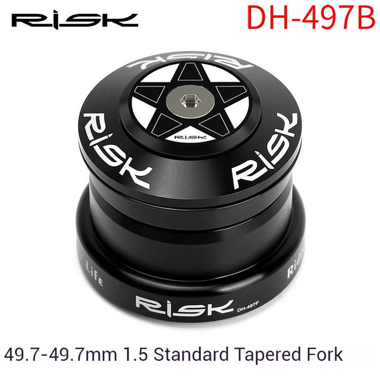 RISK Parts Mountain Bike Headset DH Downhill 44-49.7/49.7mm Tapered with 1.5 Tapered Straight Tube Fork Bearings DH-497 DH-497F DH-497A DH-497B