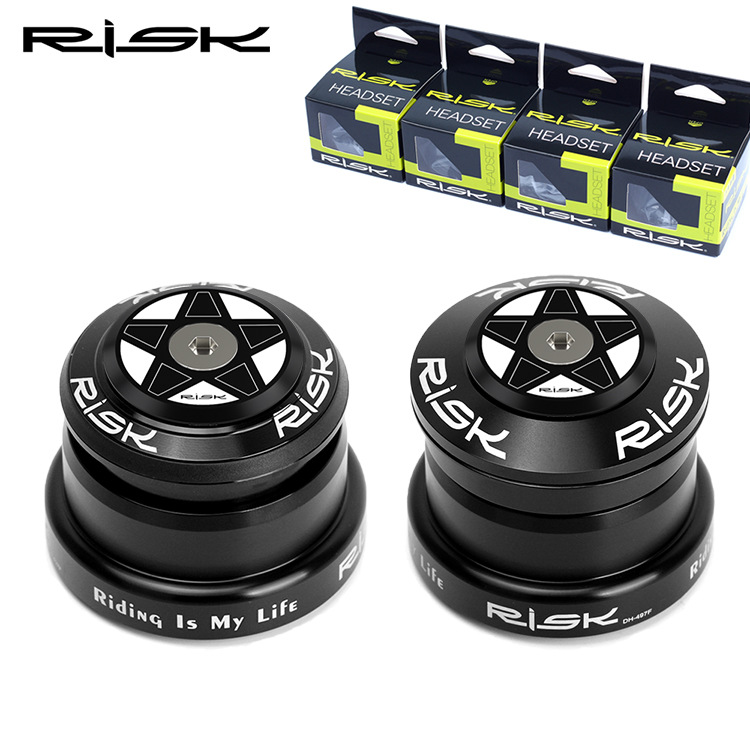 RISK Parts Mountain Bike Headset DH Downhill 44-49.7/49.7mm Tapered with 1.5 Tapered Straight Tube Fork Bearings DH-497 DH-497F DH-497A DH-497B