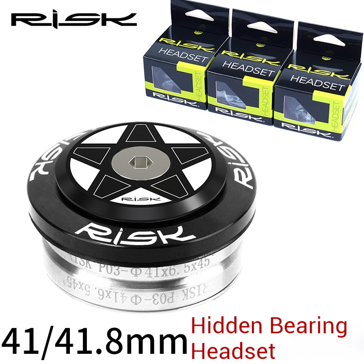 RISK Parts Road/Fixed Gear 41/41.8/42mm Straight Tube Headset Internal Fully Hidden Bearings for 28.6mm Frame Fork DH-411 DH-418