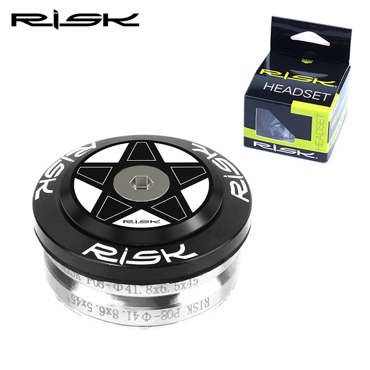 RISK Parts Road/Fixed Gear 41/41.8/42mm Straight Tube Headset Internal Fully Hidden Bearings for 28.6mm Frame Fork DH-411 DH-418