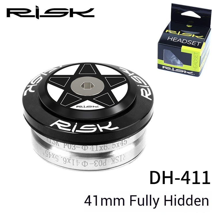 RISK Parts Road/Fixed Gear 41/41.8/42mm Straight Tube Headset Internal Fully Hidden Bearings for 28.6mm Frame Fork DH-411 DH-418