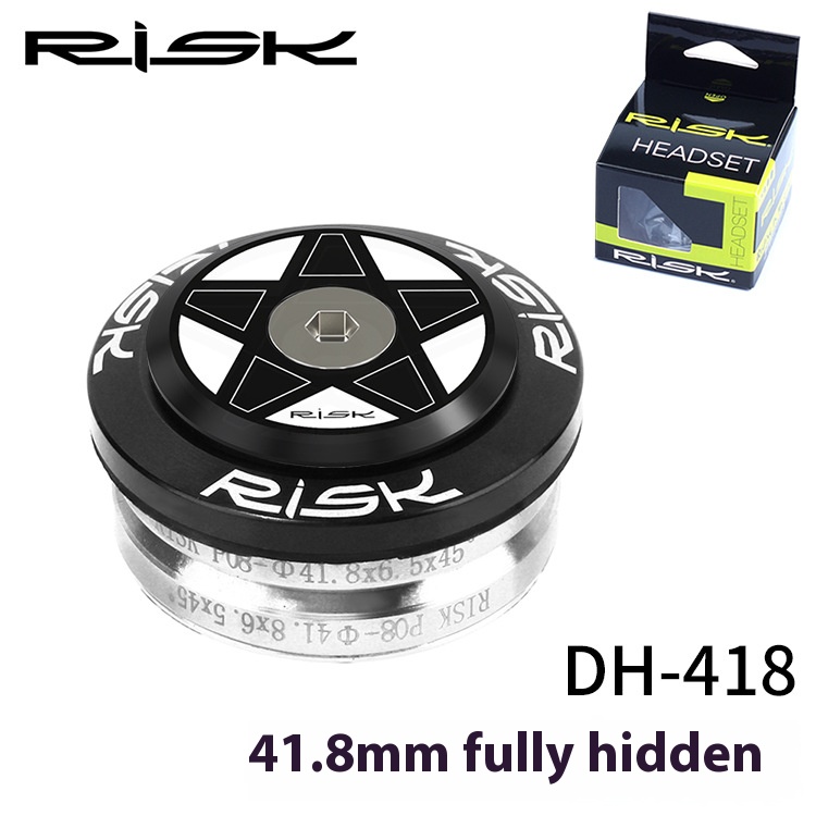 RISK Parts Road/Fixed Gear 41/41.8/42mm Straight Tube Headset Internal Fully Hidden Bearings for 28.6mm Frame Fork DH-411 DH-418