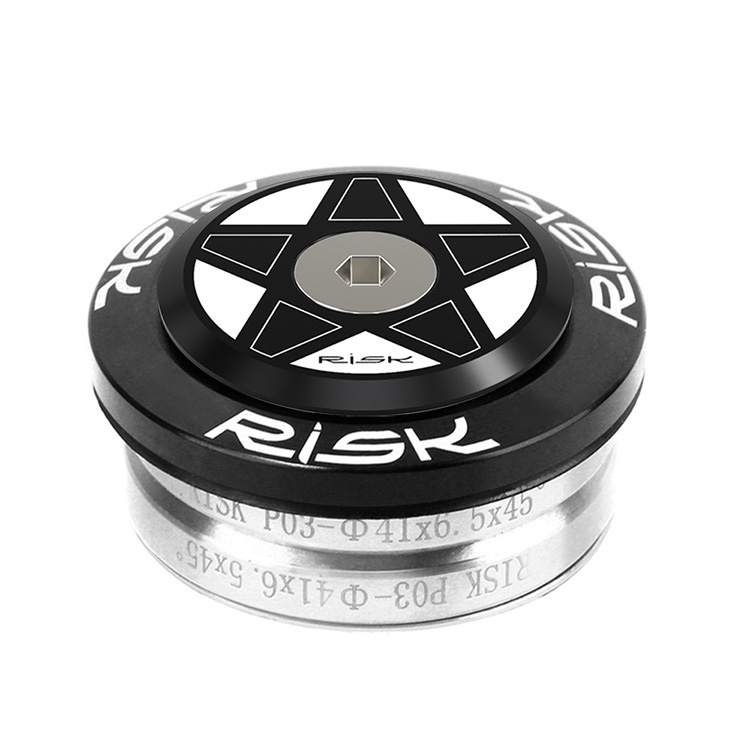 RISK DH-411/DH-418 Fully Integrated Bicycle Headset 41mm/41.8mm, Double Sealed Bearing Headset for 28.6mm Straight Fork