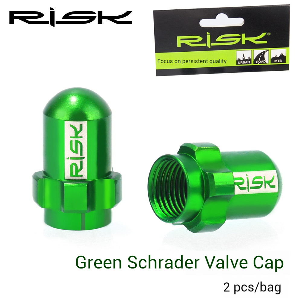 RISK Parts Road Fixed Gear and Mountain Bike Presta Valve Schrader Valve American French Valve Dust Cap with O-Ring 7075 Aluminum Alloy FV18 AV18