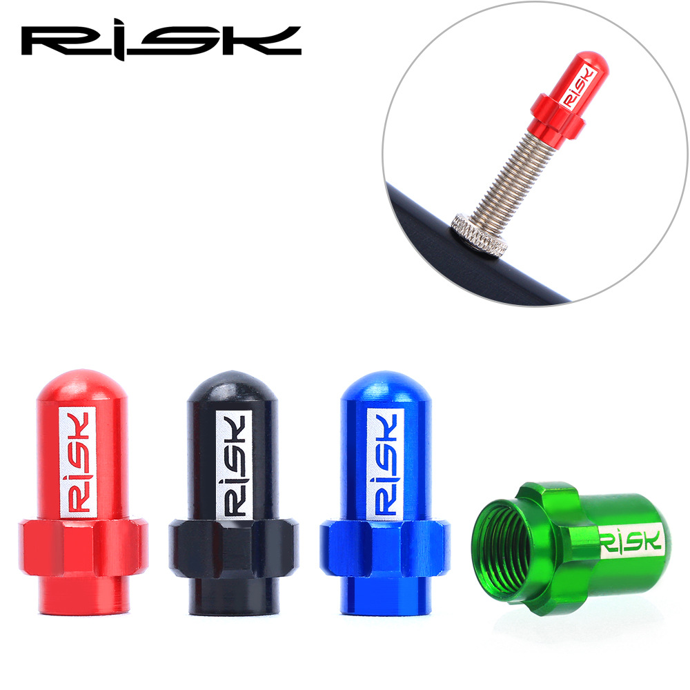 RISK Parts Road Fixed Gear and Mountain Bike Presta Valve Schrader Valve American French Valve Dust Cap with O-Ring 7075 Aluminum Alloy FV18 AV18