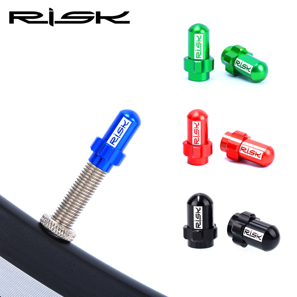 RISK Parts Road Fixed Gear and Mountain Bike Presta Valve Schrader Valve American French Valve Dust Cap with O-Ring 7075 Aluminum Alloy FV18 AV18