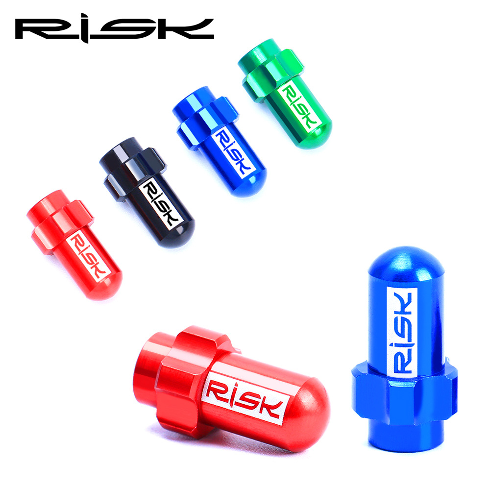 RISK Parts Road Fixed Gear and Mountain Bike Presta Valve Schrader Valve American French Valve Dust Cap with O-Ring 7075 Aluminum Alloy FV18 AV18