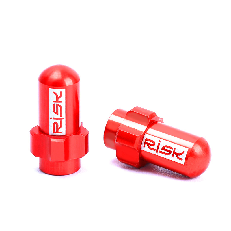 RISK Parts Road Fixed Gear and Mountain Bike Presta Valve Schrader Valve American French Valve Dust Cap with O-Ring 7075 Aluminum Alloy FV18 AV18
