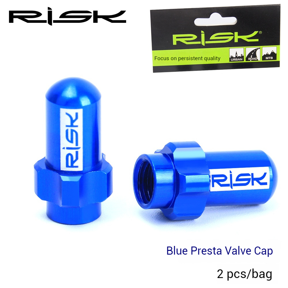 RISK Parts Road Fixed Gear and Mountain Bike Presta Valve Schrader Valve American French Valve Dust Cap with O-Ring 7075 Aluminum Alloy FV18 AV18