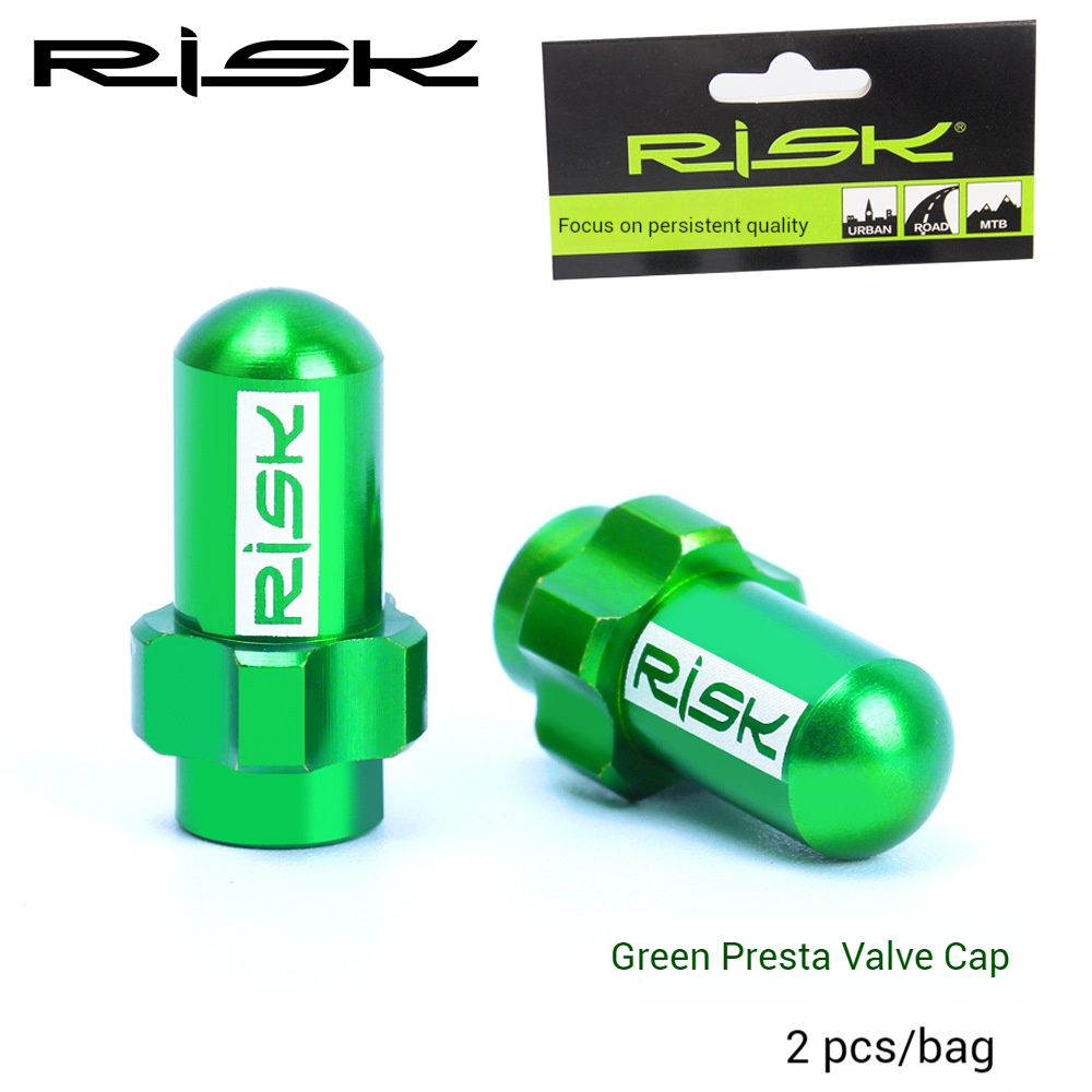 RISK Parts Road Fixed Gear and Mountain Bike Presta Valve Schrader Valve American French Valve Dust Cap with O-Ring 7075 Aluminum Alloy FV18 AV18