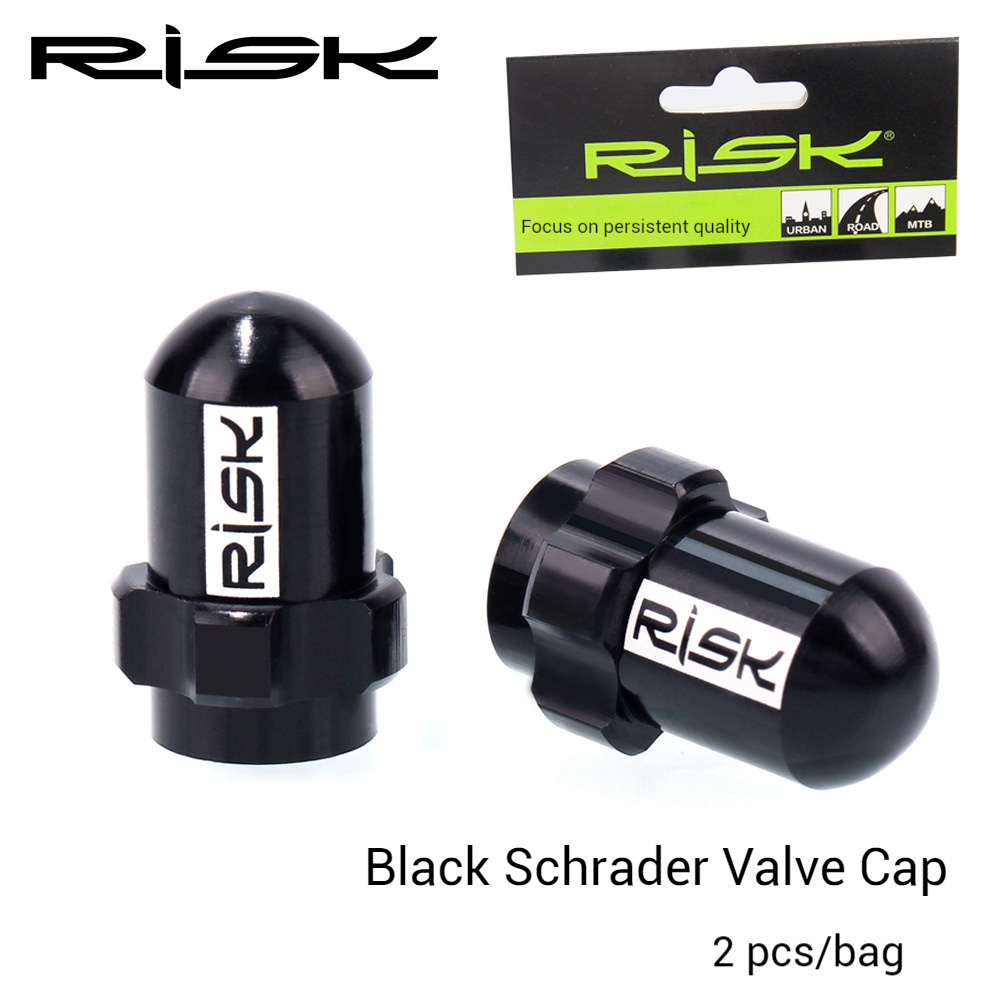RISK Parts Road Fixed Gear and Mountain Bike Presta Valve Schrader Valve American French Valve Dust Cap with O-Ring 7075 Aluminum Alloy FV18 AV18